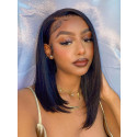 You GLOW Different When You’re A Elva Doll !!! Silky Straight New 13x6  Lace Front Bob Wigs Swiss Lace Pre Plucked Hairline With Bleached Knots 【00231】