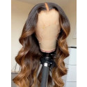 Elva Hair Ombre Body Wave Brazilian Remy Hair Pre-plucked 13x6 Lace Front Human Hair Wigs【00972】