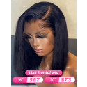 Flash Sale!!！8-12 Inches Virgin Hair Elva Hot Bob Hair 13x4 Lace Frontal Wig Straight Bob Wig Swiss Lace【00173】