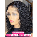 Flash Sale!!！Elva Hair 13x4 Lace Frontal Wig Goddess Wave  Swiss Lace Brazilian Deep Curly All Head Bleached Knots【00164】