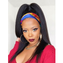 Headband Wigs are in!! Super convenient for the woman on the go! Elva Hair Yaki Straight Headband Wig 150% Density【00965】