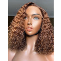 Elva Hair 13x4 Lace Front Wigs Pre Plucked 4# Jerry Curl Bob Wig Hot Bob 【00237】