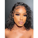 Flash Sale!!！Elva Hair Hot Bob 13x4 Lace Frontal Wig Water Wave  Swiss Lace【00290】