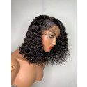 Elva Hair Wigs Pre Plucked Jerry Curl 13x6 Lace Front Bob Wig 150 Density Bleached Knots 【00334】