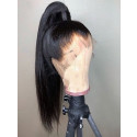 Heavy Density Remy Hair Silky Straight 360 Lace Wigs Pre Plucked Natural Hairline 180 Density Swiss Lace【00215】