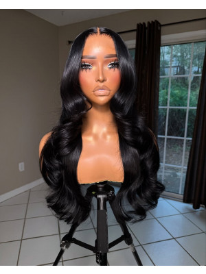 Single Knot 5X5 HD Lace Closure Wigs Straight /Body Wave Hair Brazilian Remy Hair Beybey Knot【JG08】