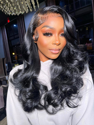 Elva Pre Plucked Raw Cambodian Body Wave 13x6 Lace Front Wigs WIth Swiss Lace【00104】