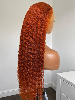 13x2 Lace Front Wigs Ginger Sexy Curly. Who Wanna Kill This One? 【00154】