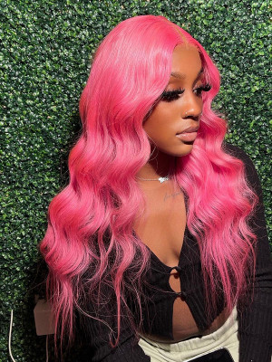Elva Hair Pink Body Wave Brazilian Remy Hair 13x6 Lace Front Wigs With Baby Hair 【00440】