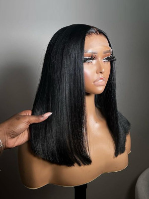 Elva Hair Glueless Trendy Silky Straight Bob 5x5 HD Lace Frontal Wigs Brazilian Remy Hair【G029】
