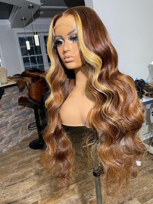 13x2 Lace Front Wig Classy Wave Highlight Color. If You Are Looking For Colorful  Wigs, We Have The Best! 100% Human Hair 16 Inch-20 Inch Virgin Human Hair【00996】
