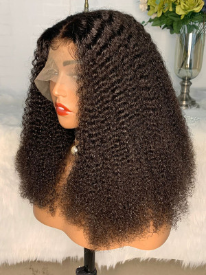 Glueless Kinky Curly Bob Wigs!!! Elva hair 13x6 Lace Front  Wig 100% Human Hair 【G042】