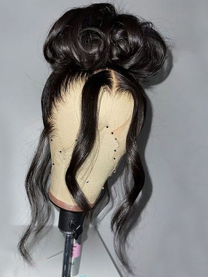 Elva Hair Pre Plucked Top Quality Raw Cambodian Hair 13x6 Body Wavee Lace Front Wig Transparent Swiss Lace【00354】