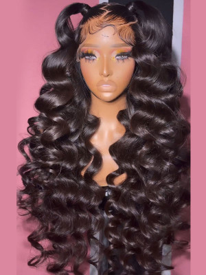 Heavy Density Remy Hair Deep wave 360 Lace Wigs Pre Plucked Natural Hairline Swiss Lace【00329】