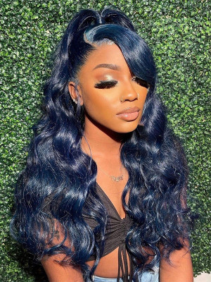 New Arrival ! New Color! Goddess Must Be Blue. Who Wanna Kill This One? 13x6 Lace Front Human Hair Wigs 【00895】