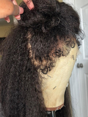 Curly Edges Wig! Kinky Straight 13x6 Lace Front Wig With Pre-Plucked Hairline & Bleached Knots Elva【G018】