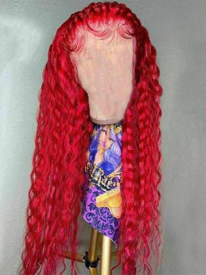 Elva Hair Red Deep Wave Wig.13x6 Lace Front Human Hair Wigs Glueless Human Hair Wig【00417】