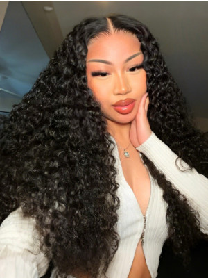 Elva Hair 13x4 HD Lace Front Wigs Deep Curly Brazilian Remy Hair【00859】