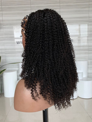 Elva Hair Kinky Curly Headband Wig 150% Density Brazilian Remy Hair【00973】