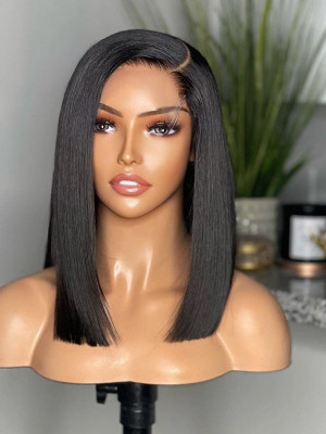 Put On & Go Blunt Cut Straight Bob Minimalist  5x5 HD Lace Glueless Wig Elva Hair【G062】