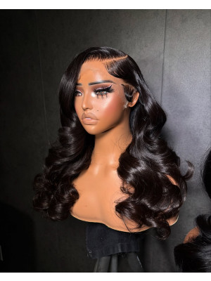 Single Knot 13x4 HD Lace Closure Wigs Straight /Body Wave Hair Brazilian Remy Hair Beybey Knot【JG05】