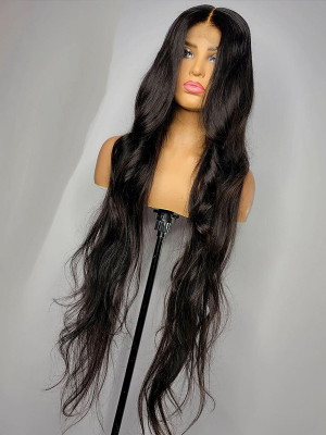 30 Inches Available !!! 18''- 32'' Inches Elva Hair Pre Plucked Raw Cambodian Highlight Loose Wave 13X4 Lace Front Wig Bleached Knots With Pre Plucked Hairline【00370】